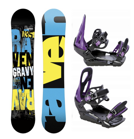 Juniorski Zestaw snowboardowy - Raven gravy + wiązania s230