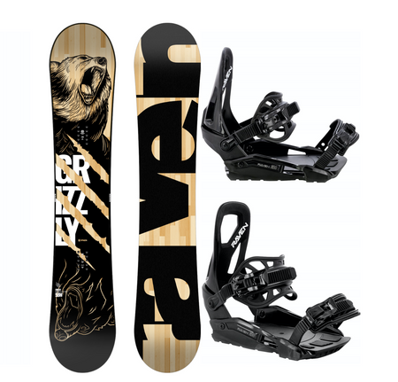 Męski zestaw Snowboard RAVEN GRIZZLY  + Wiązania s230