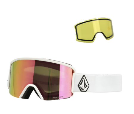 Gogle Snowboardowe - Volcom Garden matte white/pink chrome+bl yellow