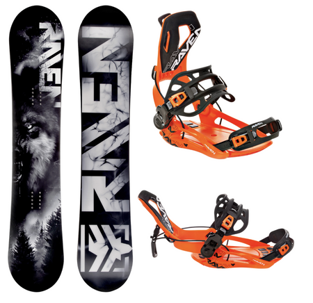 Męski zestaw Snowboard RAVEN  LUPUS  + Wiązania ft360 fastec