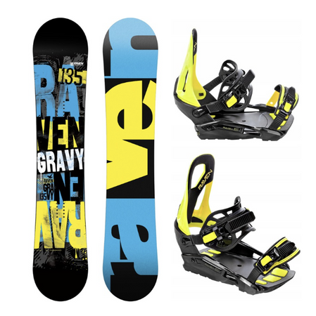 Juniorski Zestaw snowboardowy - Raven gravy + wiązania s230