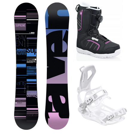 Damski zestaw snowboard Raven Supreme black