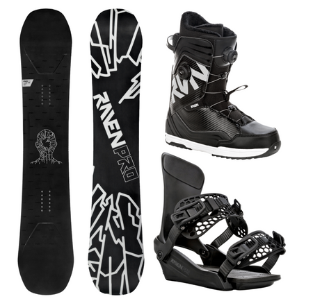 Męski zestaw Snowboardowy - RAVEN  pro open mid 3d + Wiązania + Buty